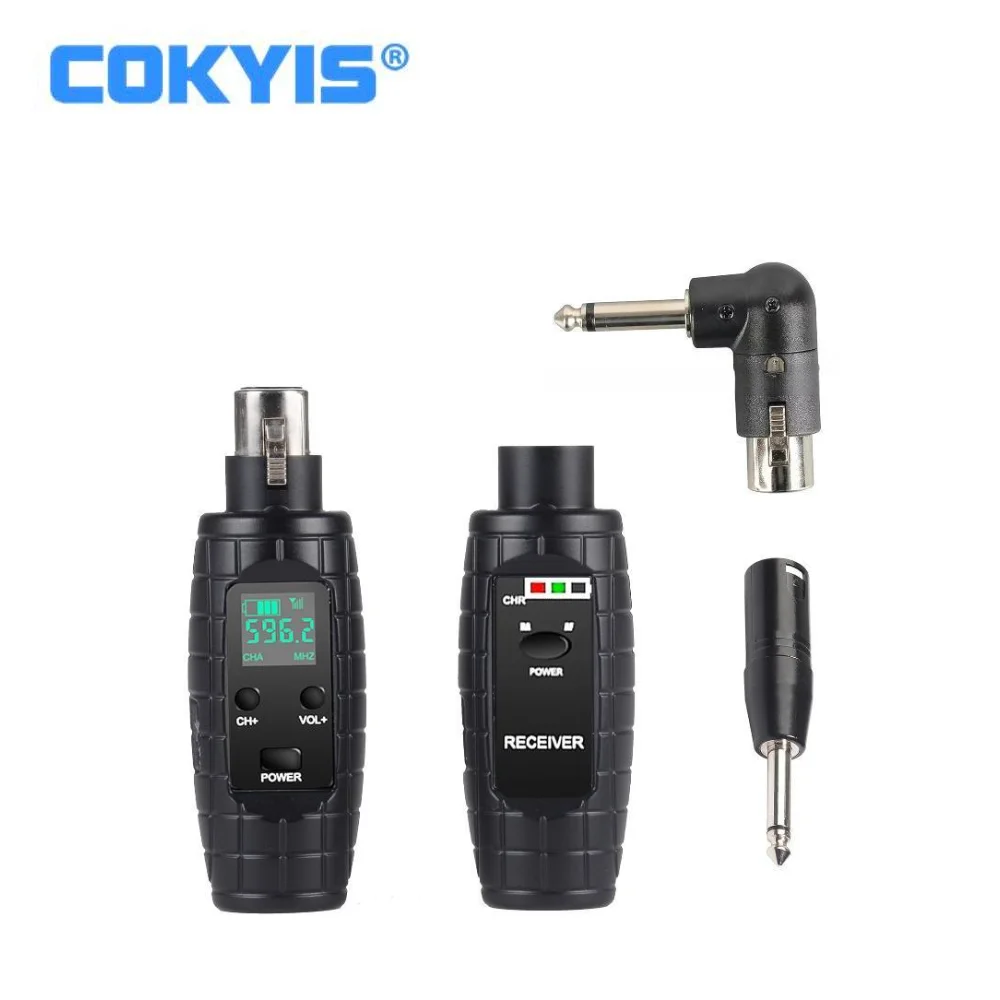 UHF Wireless XLR Transmitter and Receiver for Dynamic Microphone USB Recharge Capable16 Channels Audio Mixer,Electric Guitar Bas