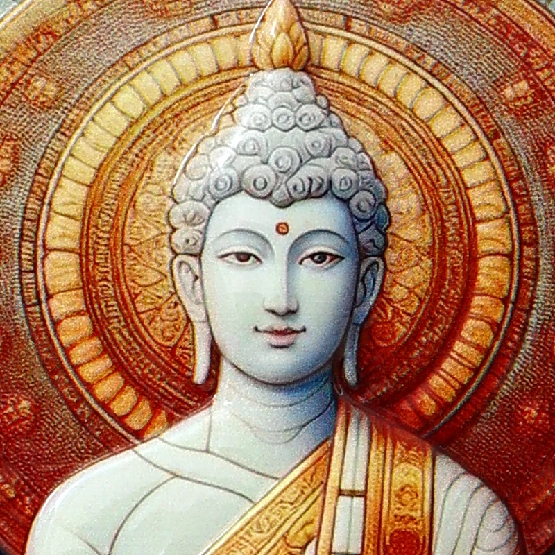 Square Lotus Buddha Frameless Photo Ornaments Resin Tabletop Craft Decorative Gifts