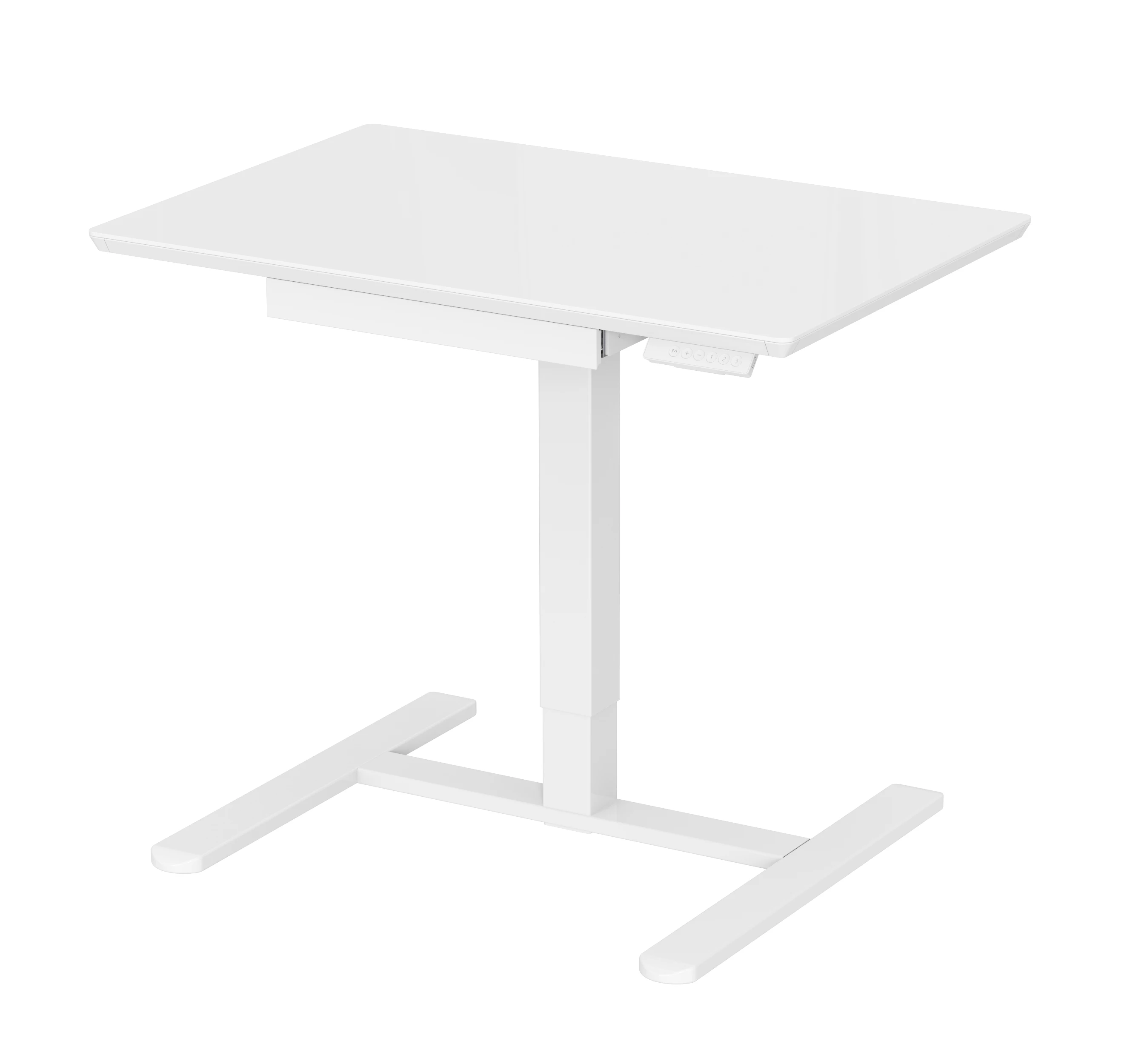 V-mounts Modern Tempered Glass Desktop Electric Height Adjustable Mobile Laptop Desk for Flexible Workspaces VM-FB105