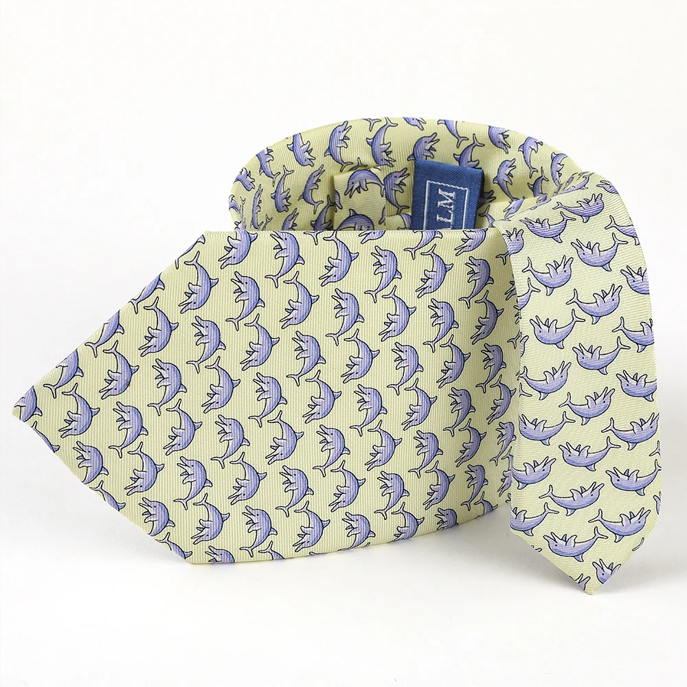 100% Silk Hand Printed Novelty Male Skinny Men Ties Screen Printing Silk Necktie For Formal Occasion