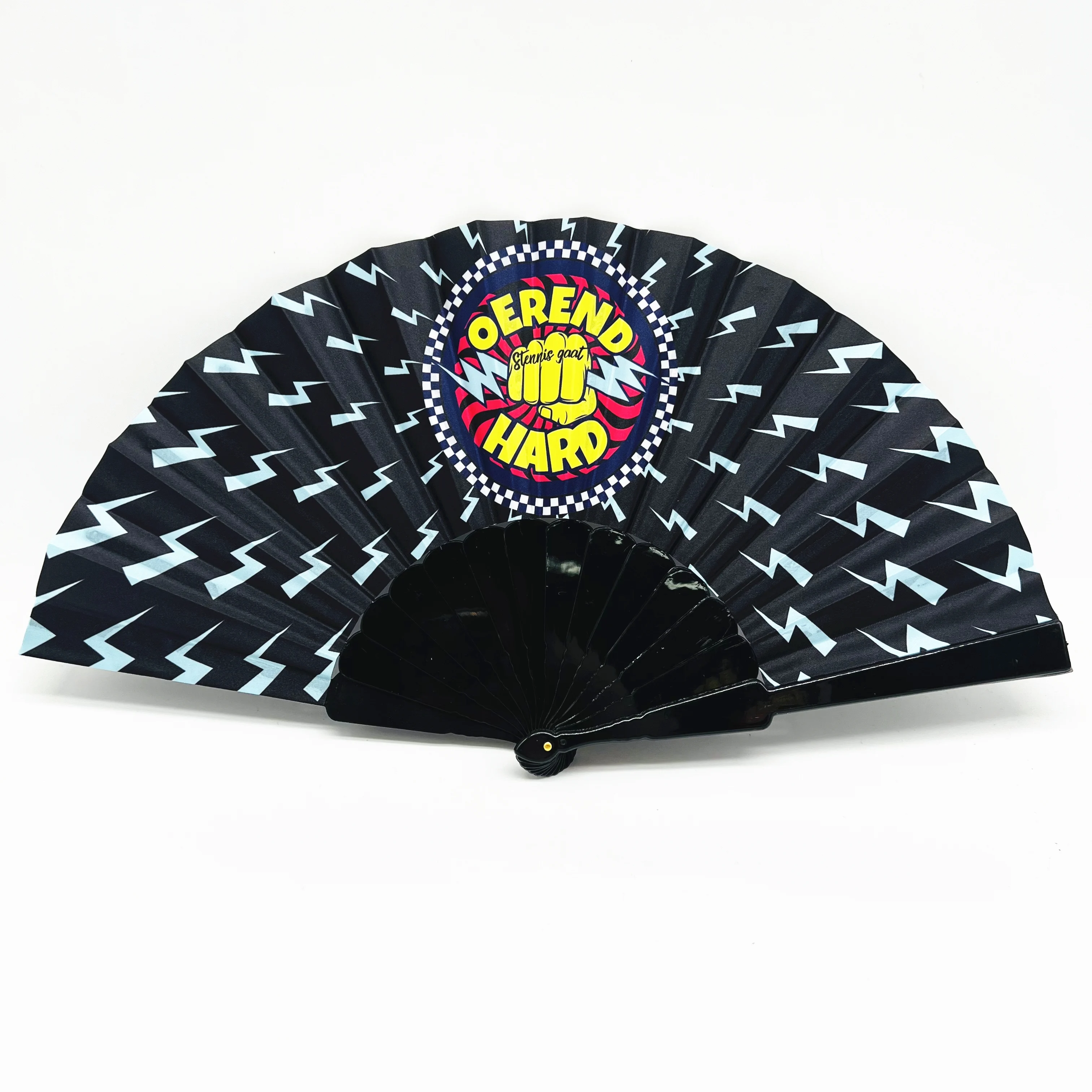 BSBH 2024 popular full color printing premium plastic rib clack rave fan big hand held folding fans for wholesale