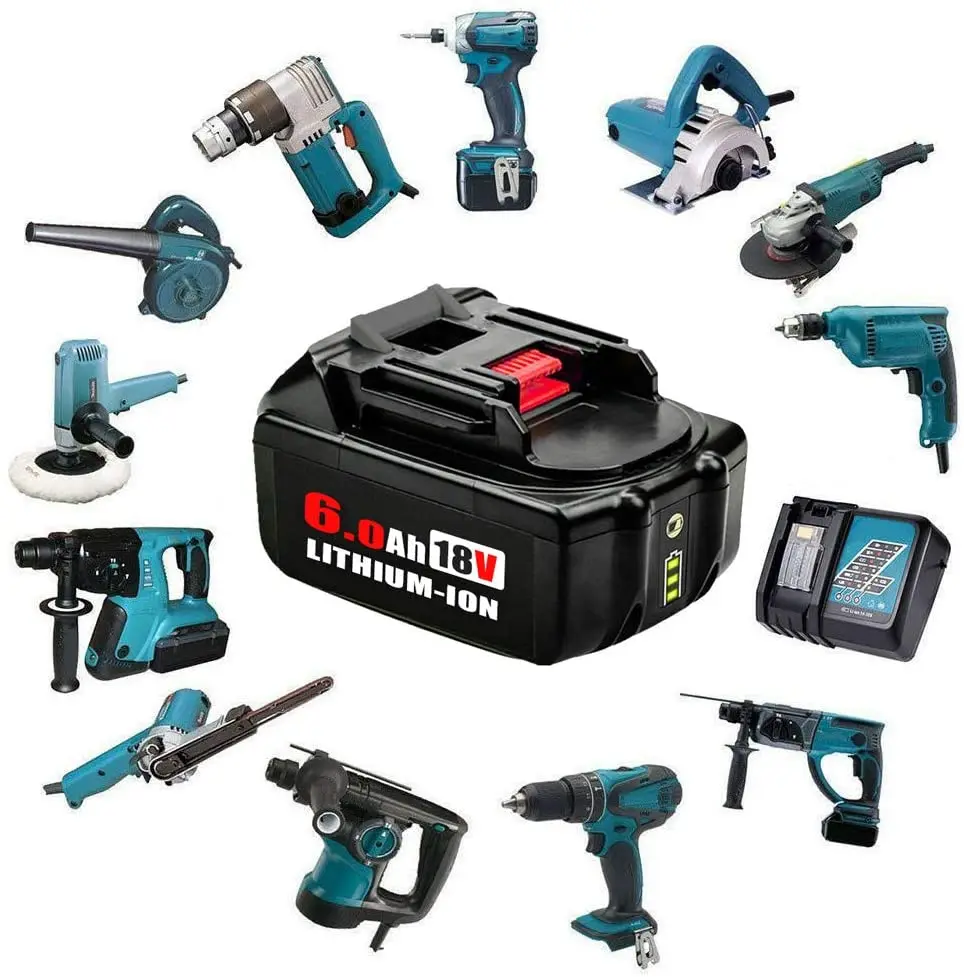 18v Power Drills Lithium Ion Batteries Pack Replacement for Makita 6AH