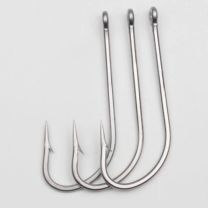 50pcs Fishing Hooks Saltwater Hooks Forged Hooks Extra Strong Stainless Steel Sea Bass Freshwater Saltwater Fishhook