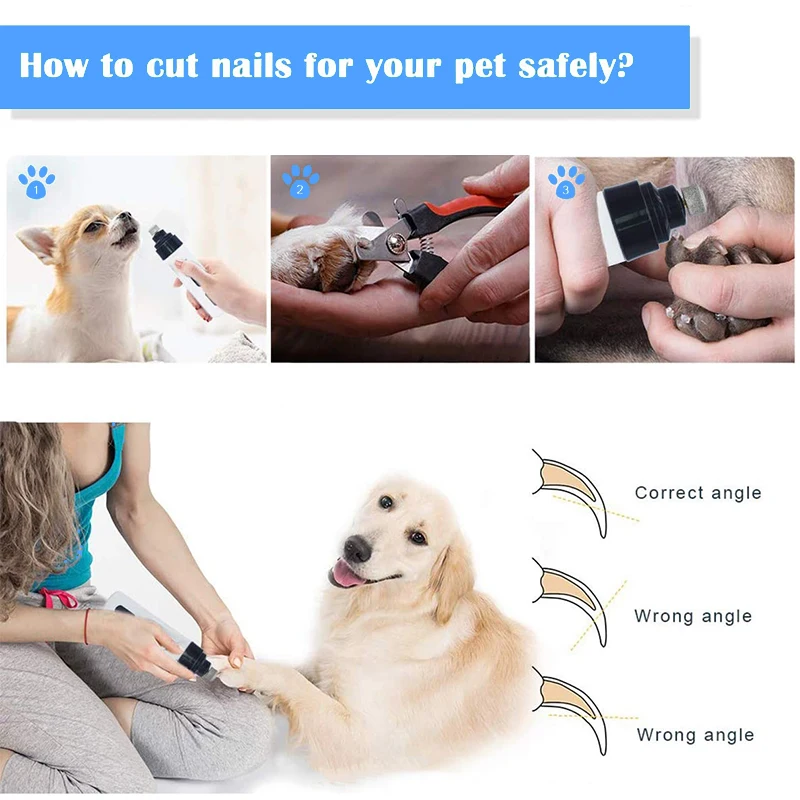 High Quality Pet Nail Grinder Rechargeable Electric Dog Nail Trimmer Grinder Low Noise Pet Nail Trimmer Grinder
