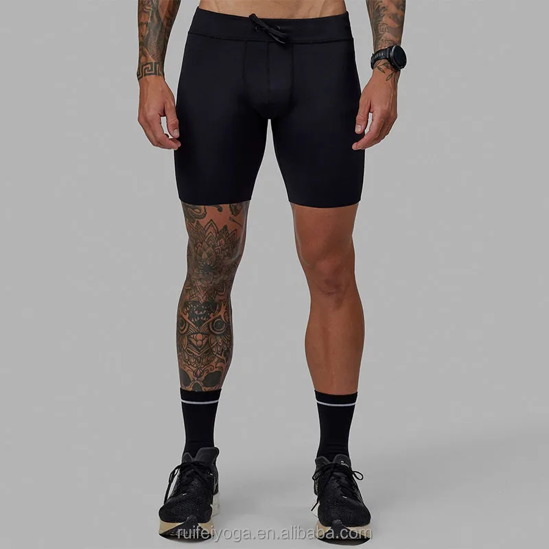 Custom Logo Stylish Fitness Wear Quick Dry Athletic Workout Running Tights Gym Shorts Legging Men Compression Shorts With Pocket