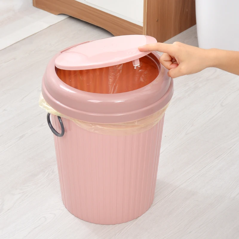 
Household Colorful Hand Press Flip Dustbin Trash Bins Garbage for Sale 