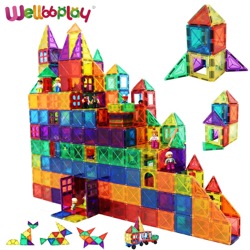 Набор Магнитных строительных блоков 180, магнитные игрушки, самые мощные магниты, магнитные плитки