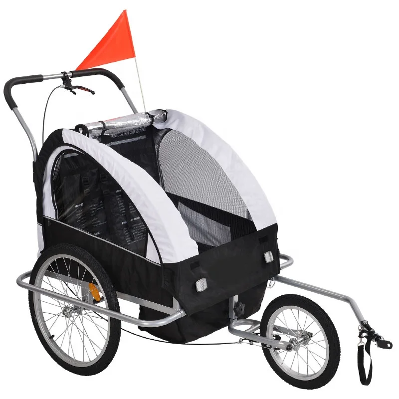 Single and Double Seat Foldable 2-In-1 Canopy Baby Children Kids Bicycle Trailer Bike Carrier