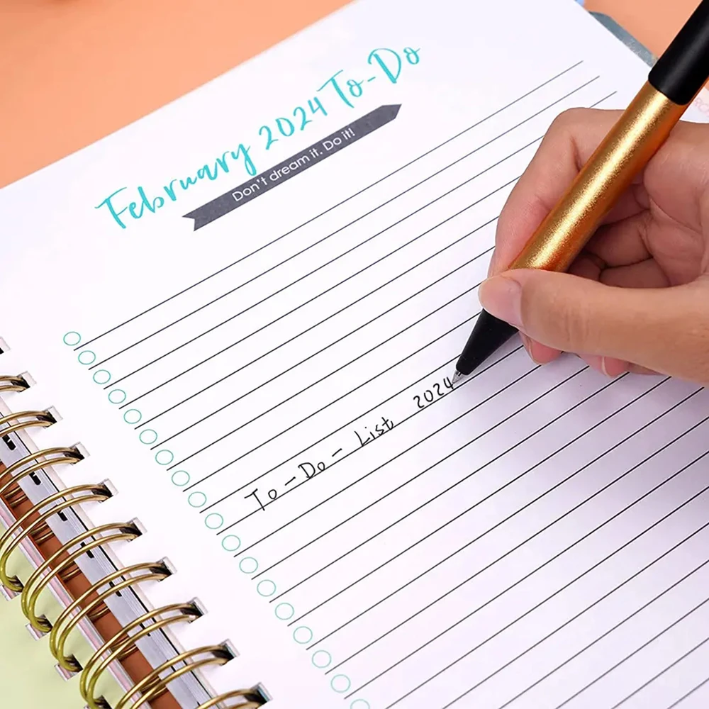 Custom Note Books 2025 Hardcover Spiral Monthly Weekly School Stationery Agenda Notebook Planner