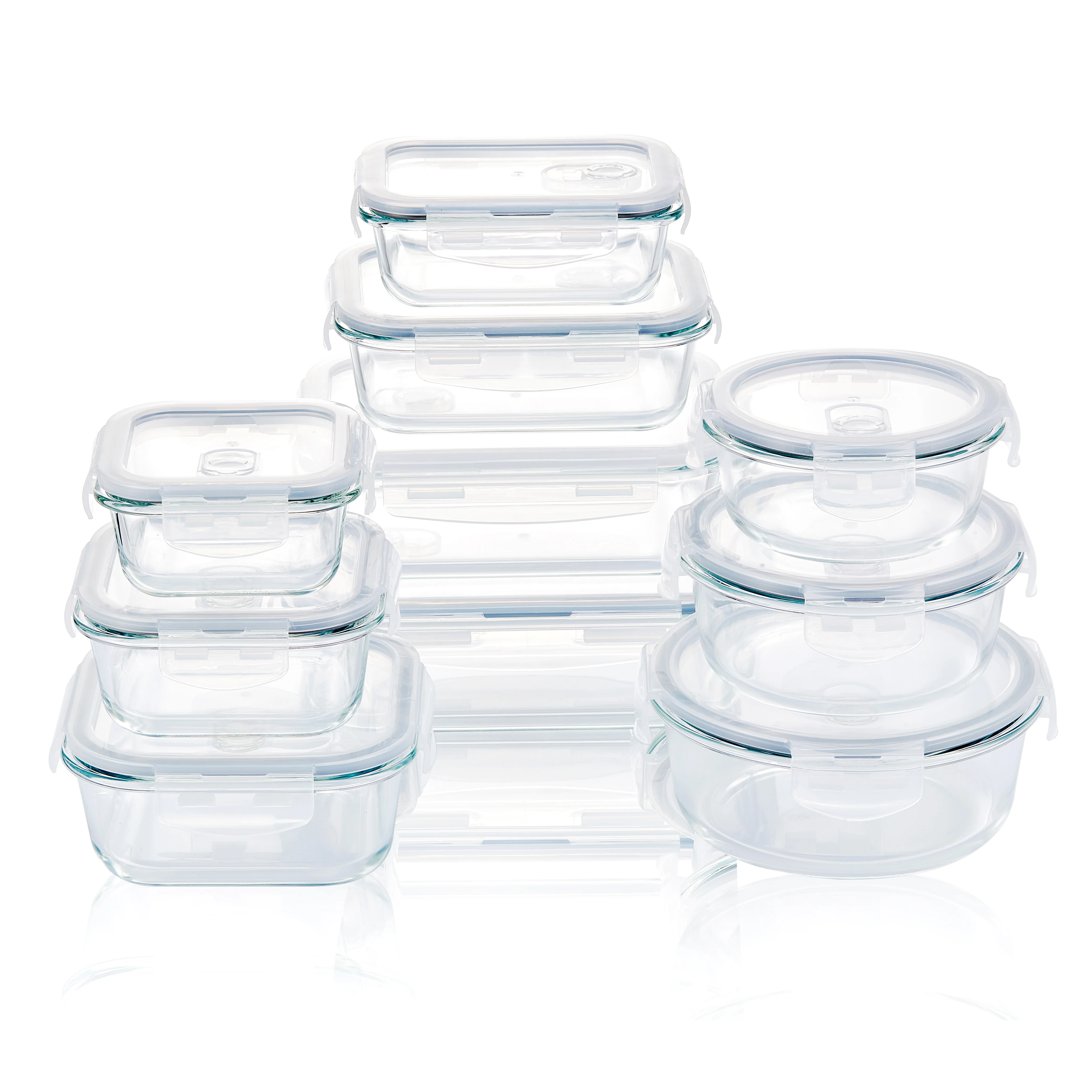 LINUO High Borosilicate Glass Jar Bento Lunch Box Glass Food Storage Container With Vent Lid