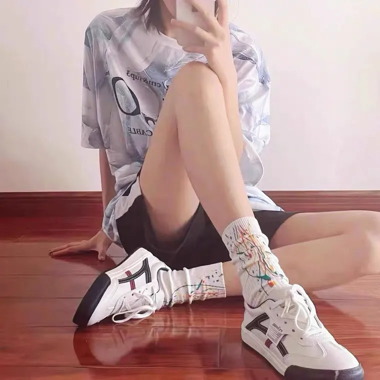 Высокое качество Isabel Marant Белые Новые дизайнерские носки для женщин в чернильную крапинку носки оптом