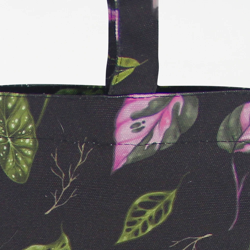 Eco friendly Floral pattern tote shoulder bag reusable Large capacity foldable grocery bags Ladies shopping mall bags