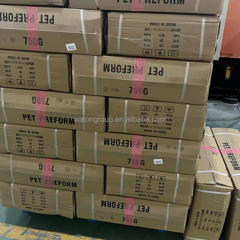 Manufacturer Price PET 55mm 750g Transparent Blue Preforms for 5Gallon Water Bottle Blowing Molding Machine