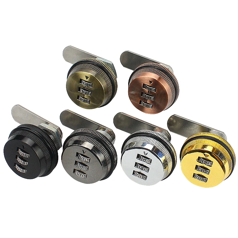Digital password cam lock 3-digit combination smart zinc alloy drawer cabinet door wheel dial lock