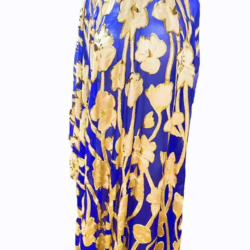 2022 new arrive somali dirac women dress silk metallic velvet fabric very soft pure silk