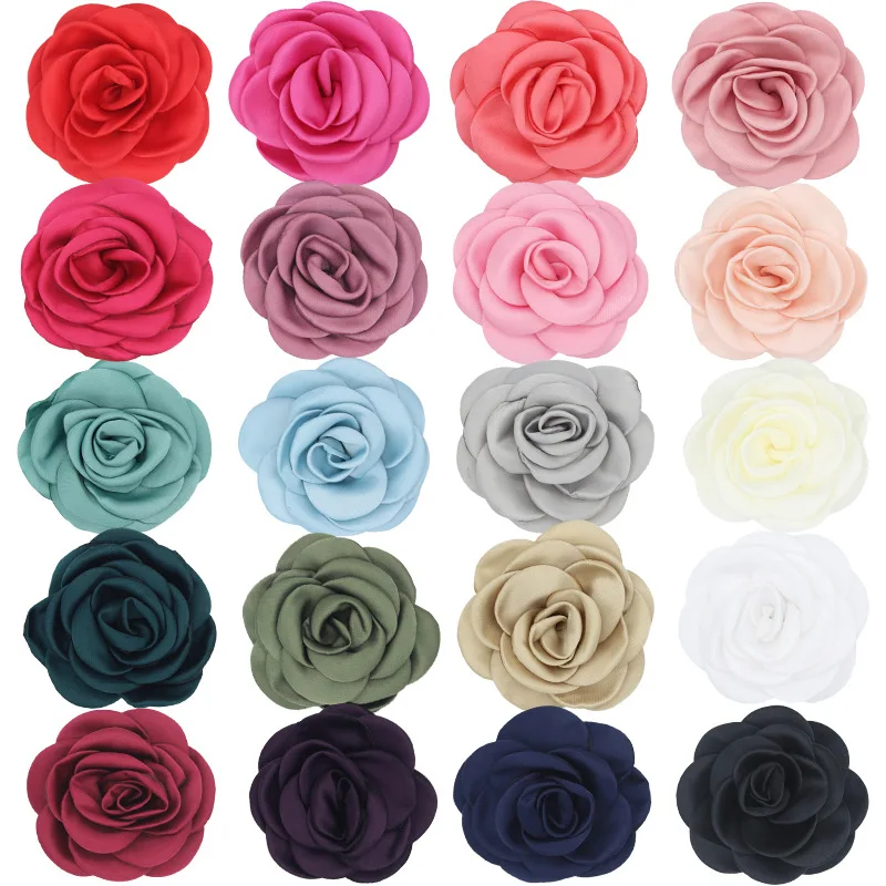 New Arrival Barerres 4.5" Solid Fabric Waffle Hair Bows Without Hair Clip For DIY Hair Accessories