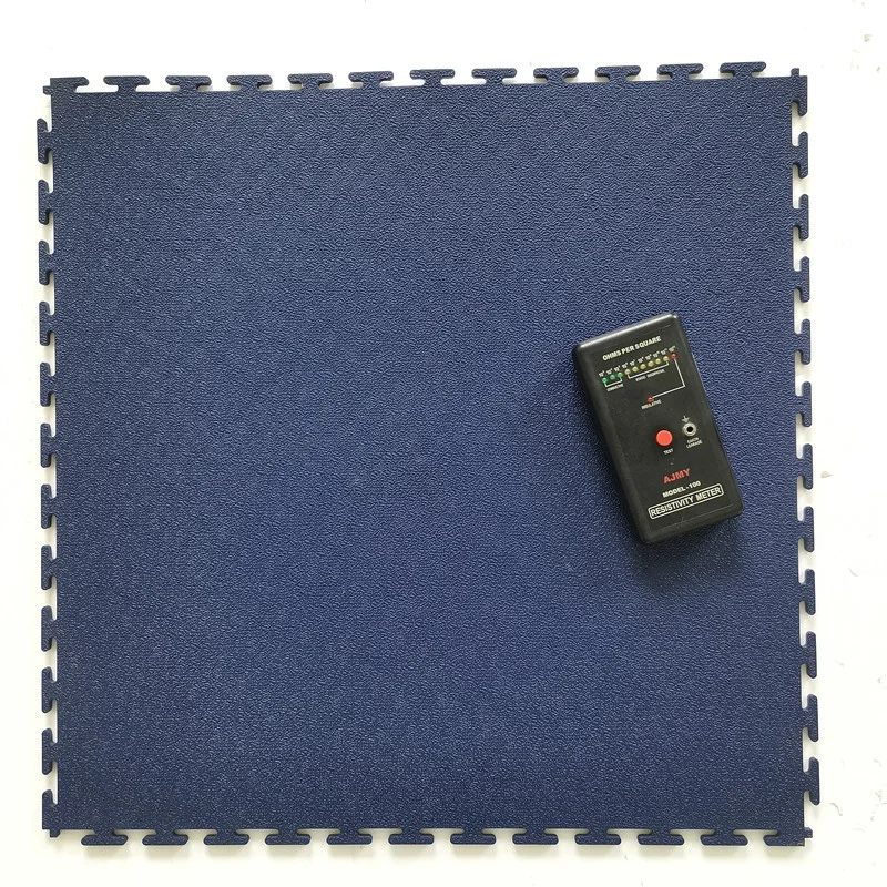 Permanent ESD interlocking pvc floor tiles esd pvc tile floor anti-static esd floor tiles
