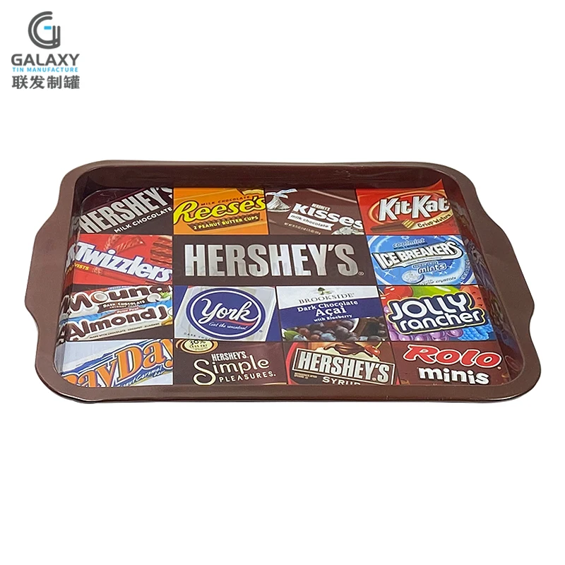 Rectangular  Metal tinplate Beer bottle service tray