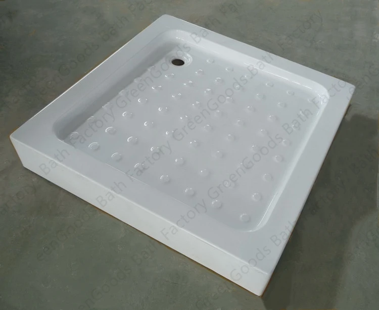 Offset Drain Bathroom ABS Acrylic Shower Trays In White Shower Base In Square Shape