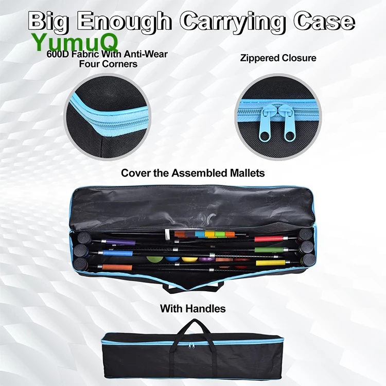 YumuQ Animal Best-Quality Wooden Kids Golf Garden Croquet Wickets Game Toy Set With Mallets For Kids