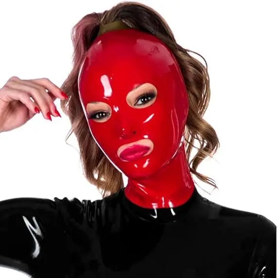Latex Hood Rubber Band Zipper Tights Cosplay Development Hole (without Wig) Halloween Party
