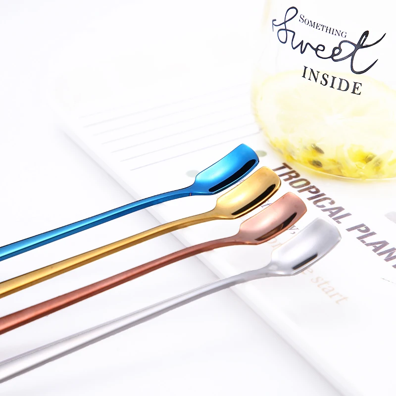 15CM Stainless Steel Coffee Spoon Small Customised Spoon With Logo Short Handle Color Spoons