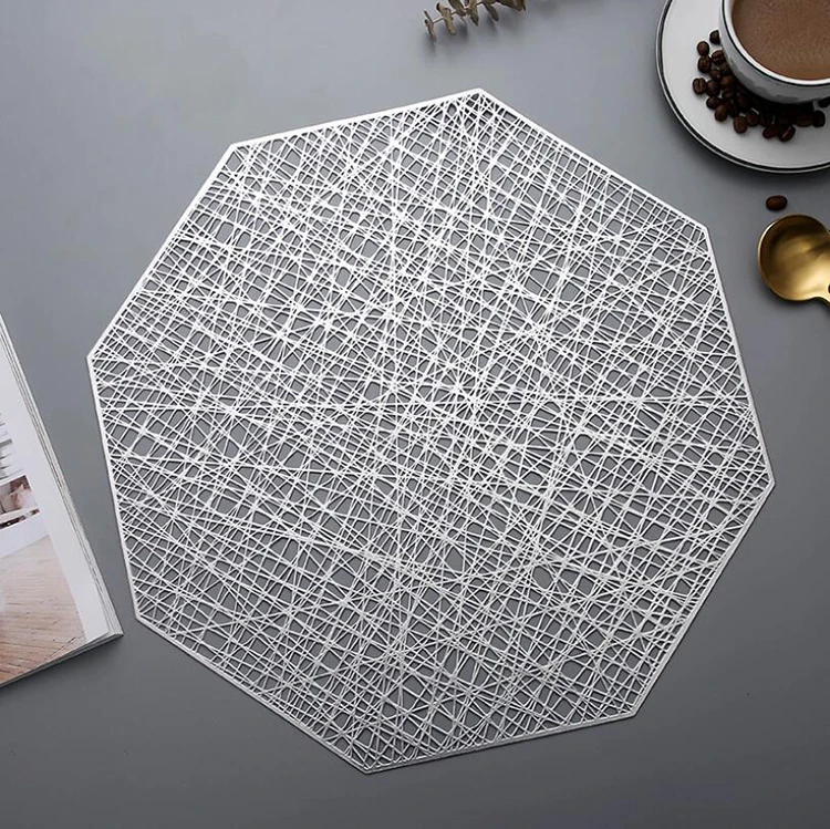 luxurious silver Octagonal placemat for table decorating