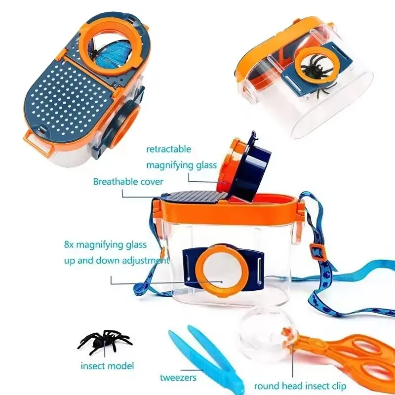 Bug Catcher Viewer for Kids Outdoor Toys Handheld Insect Magnifier Microscope Catching Kit