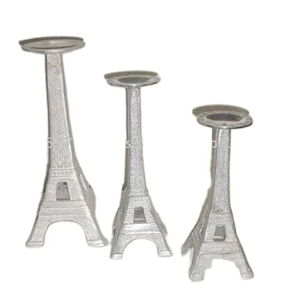 SET of 3 Effile Handmade Aluminium Metal Tower Candle Holders on Sale Home Decoration for Home Use