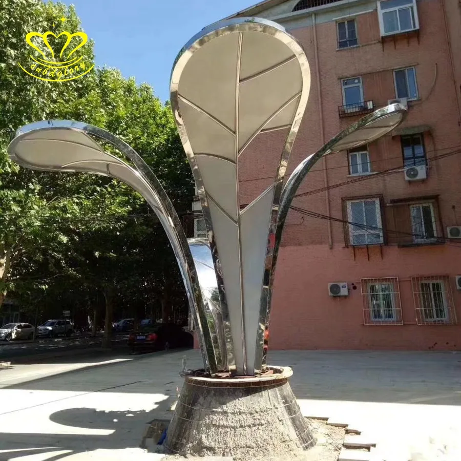Modern Garden Landscape Design decoration metal Art stainless steel Tree Leaf Sculpture