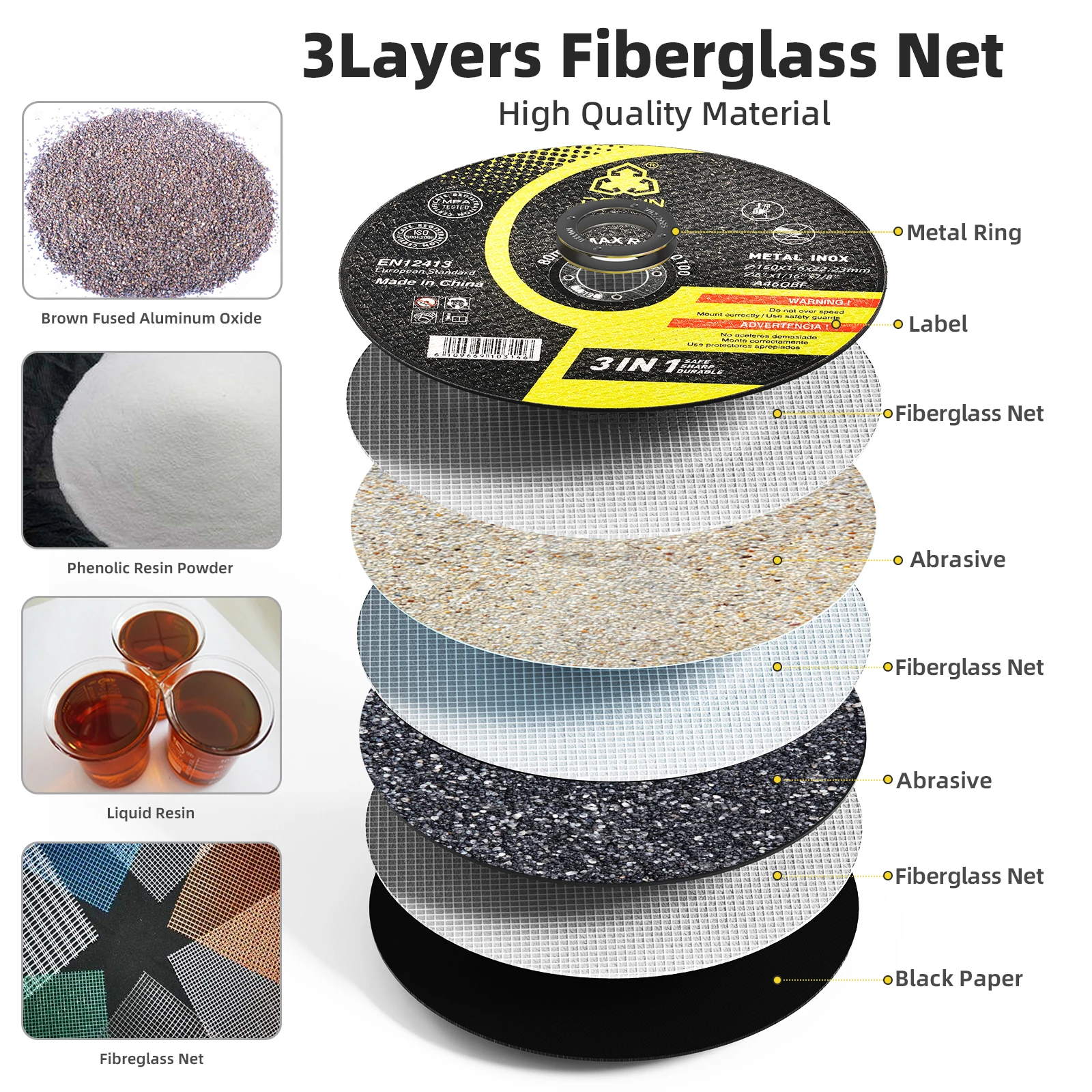 6-Inch 150mm High Performance Cutting Disc Wheel Metal Disk Cutting Tool Abrasive Tools