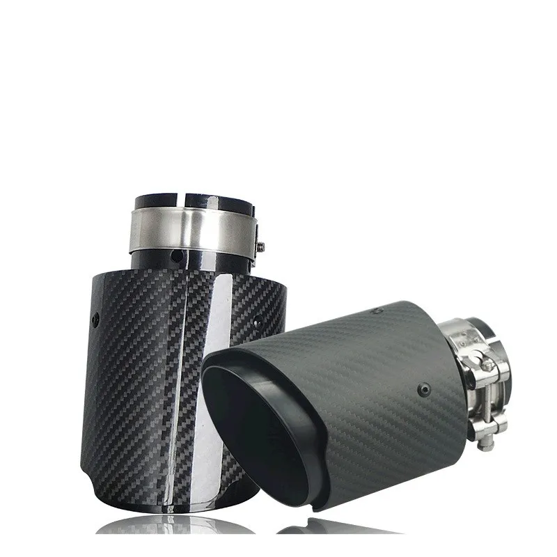 Outlet 89mm 101mm 114mm Universal Straight Edge AK Carbon Fiber Exhaust Muffler Tip