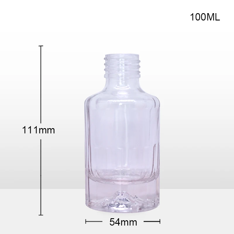 Wholesale 100ml 200ml glass wine bottle vodka fruit wine iceberg bottom design with plastic bottle cap