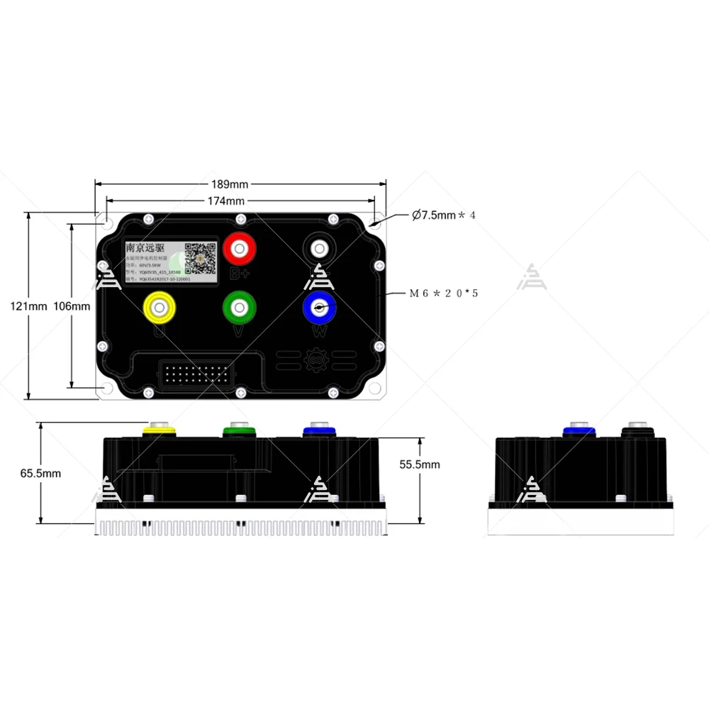 High - Efficiency 72v 6kw motor controller 72V 330A Max DC current programable Cruise Control fardriver 72530