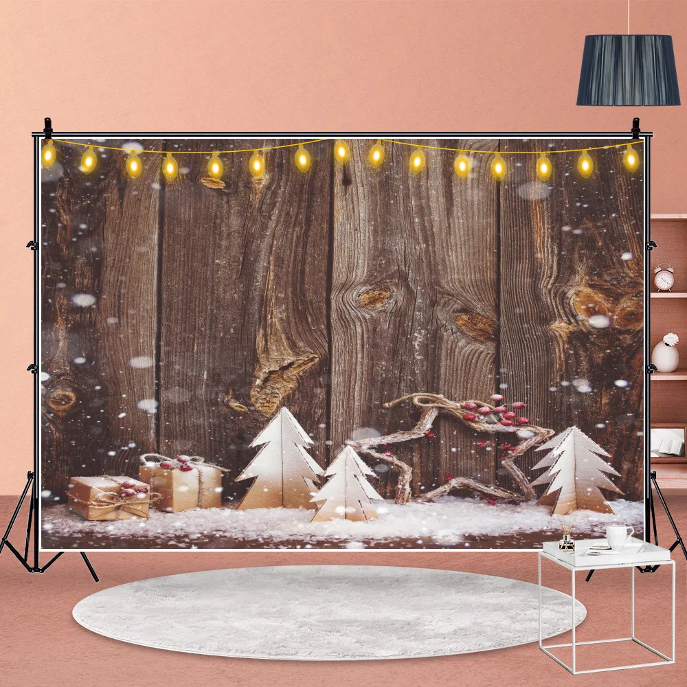 Christmas wooden board snowflake light spot photography background cloth decoration banner
