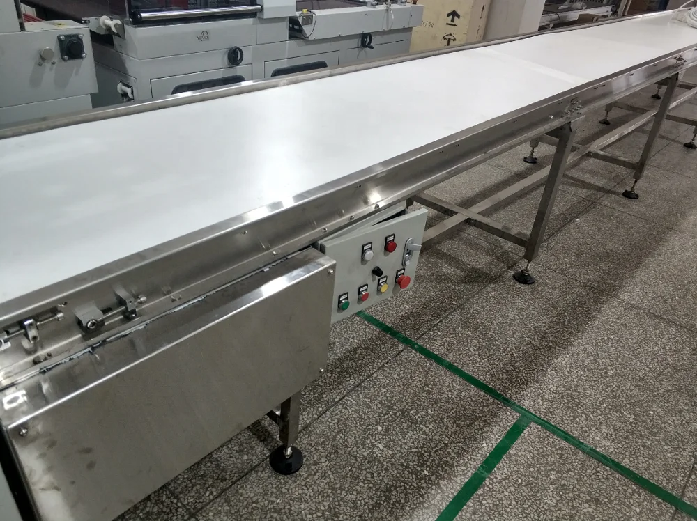 Food industry stainless steel conveyor belt with speed adjust