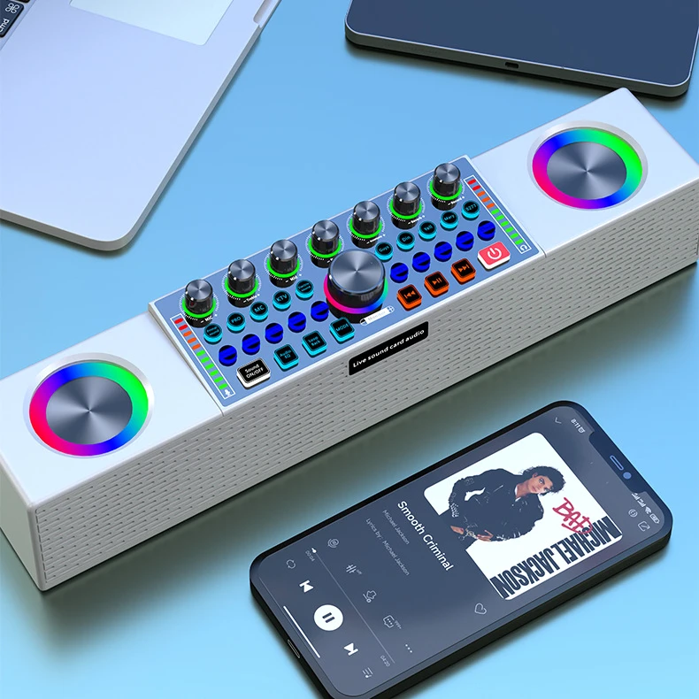 Home Video  Bedside Table Speaker Mobile Phone Charger Live Broadcast Sound Card All-In-One Machine  Waterproof Set Computer AUX