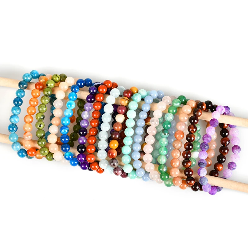 Natural gemstone Bangles Healing Stone Bead Bracelet Popular Handmade Stone Beaded Bracelet