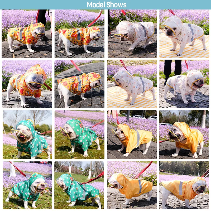 COLLABOR French Bulldog Hot Selling Waterproof Dog Rain Coat Jacket For Pet Clothes Raincoat