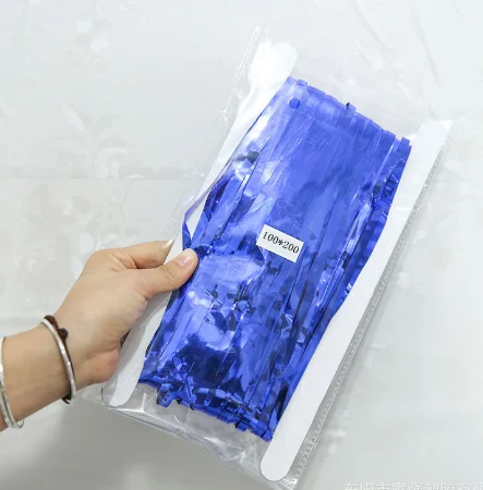 Rain silk curtain 1*2m rain silk color strip bright golden wedding stage background arrangement tassel curtain