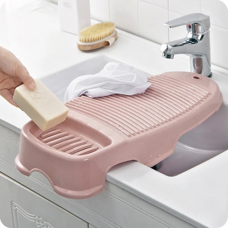 Thicken Scrubboards Clothes Washboard Plastic Anti Slip Washing Board with Soap Holder Laundry Scrubbing Home Cleaning