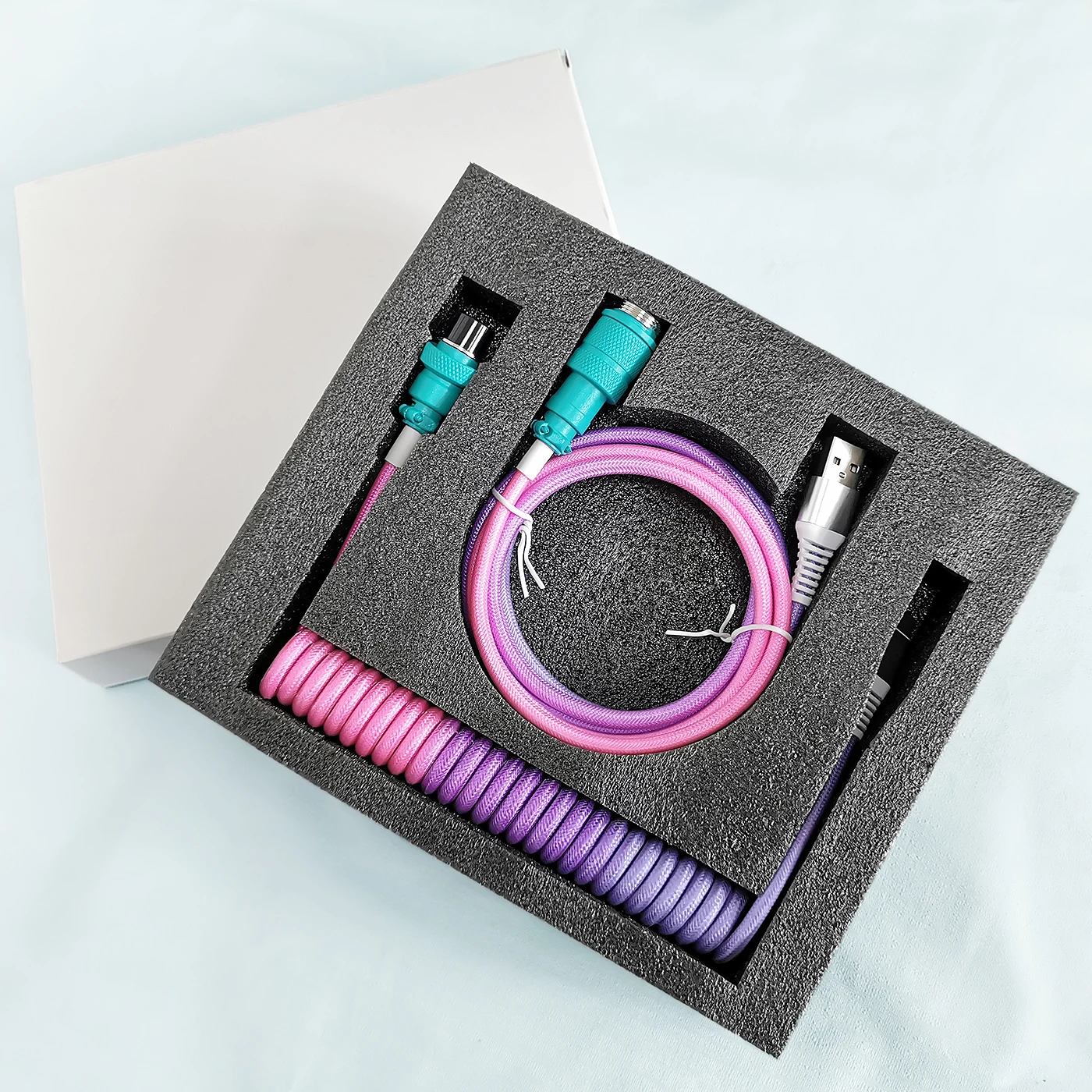 5A fast charging data transfer spiral coiled mechanical keyboard cable, curled computer keyboard kable