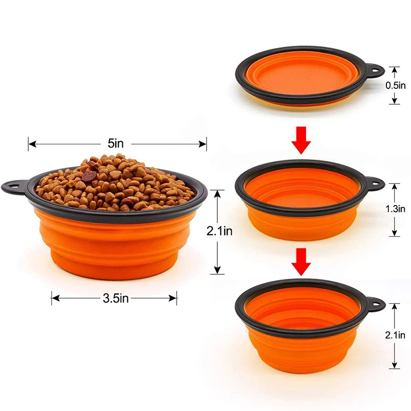 Wholesale Food Grade Custom Foldable Travel Silicon Water Collapsible Dog