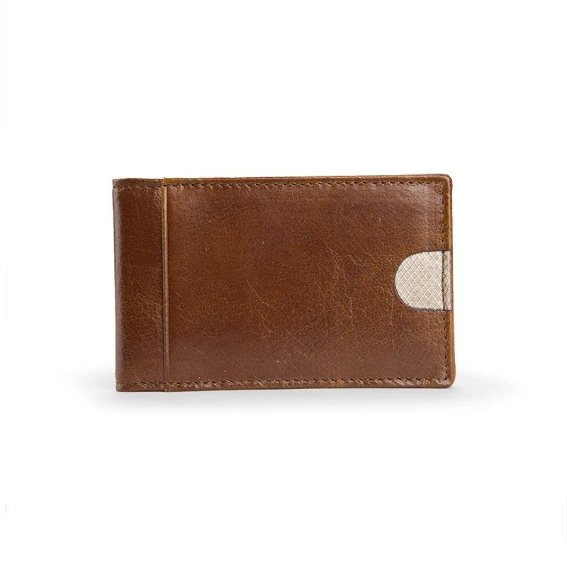 2021 Credit Card Holder RFID Blocking crazy horse leather money clip Slim  wallet  card holder