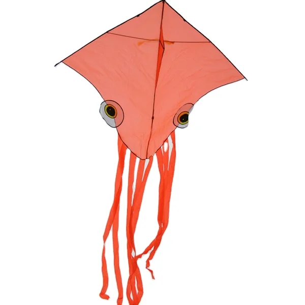 New model bright orange octopus kite with frame