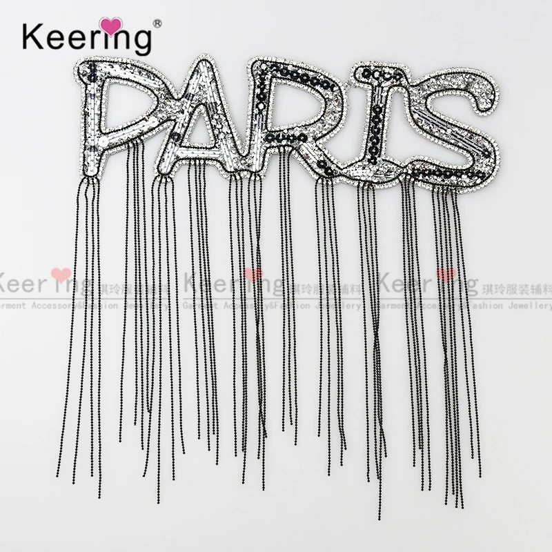 Необычные смолы каменные блесток пар с Бусиной металлическим декором бусы буквенным принтом на заказ заплаты WRPA-450