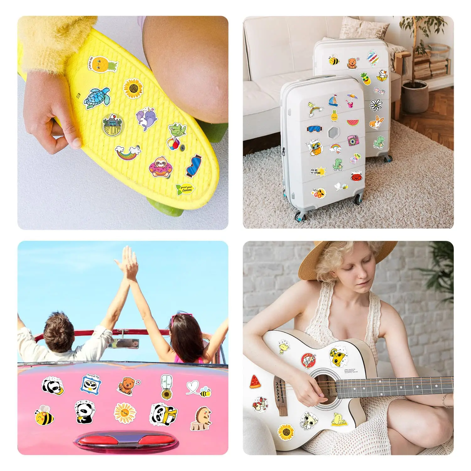 Olansit 200 PCS Water Bottle Stickers for Kids Teens, Cute Vinyl Waterproof Laptop Skateboard Stickers, Aesthetic Car Decals