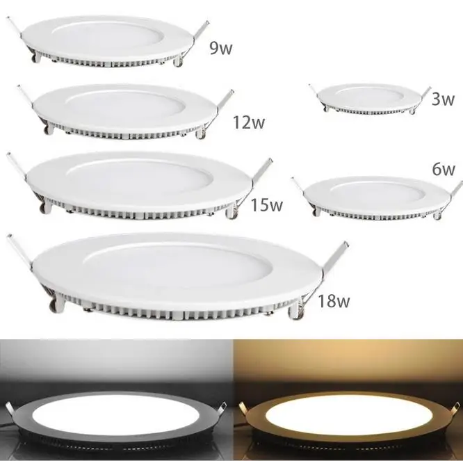2024 Slim Downlights 3W 6W 9W 12W 15W 18W 24W smd recessed ceiling square round surface mounted led aluminum panel Light lamp