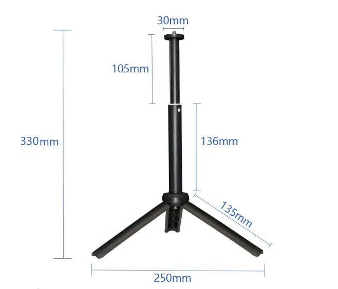 Kaliou A079 adjustable height desktop tripod with 1/4 screw  ABS plastic pink and black for phone holder  table storage tripod