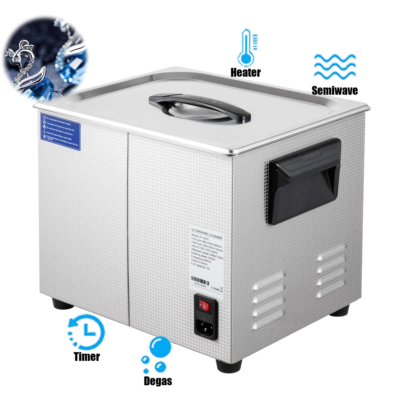 Ultrasonic Teeth Cleaner  Ultrasonic Machine 10L Digital Sonic Cleaner for cleaning dentures